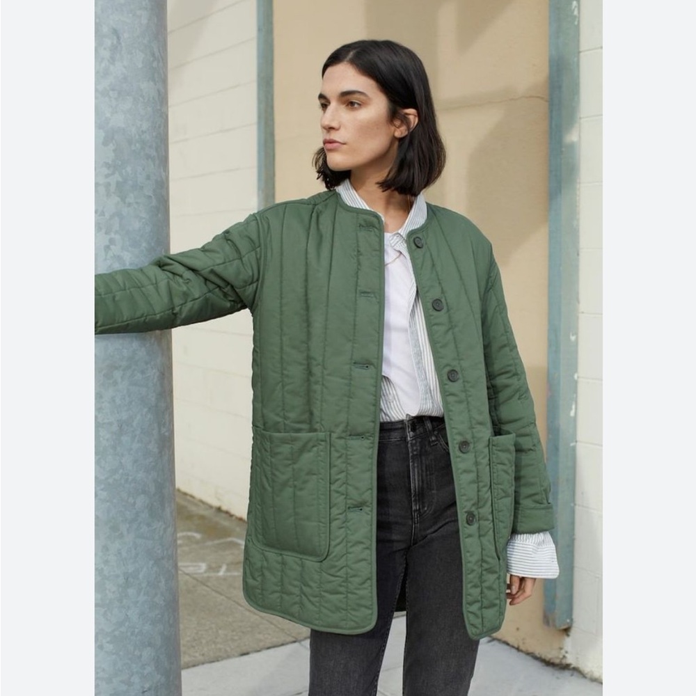 Everlane Green Quilted Jacket